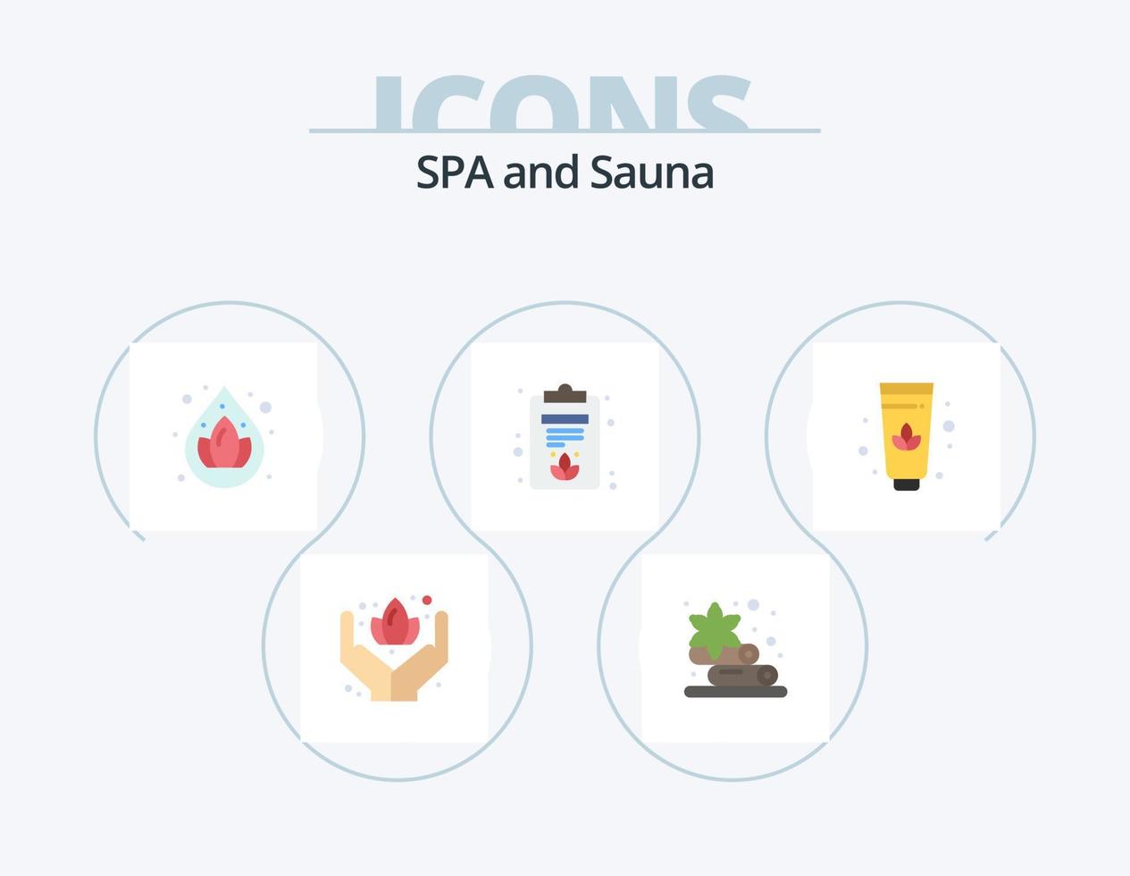 sauna vlak icoon pak 5 icoon ontwerp. . hangen. . lotus vector