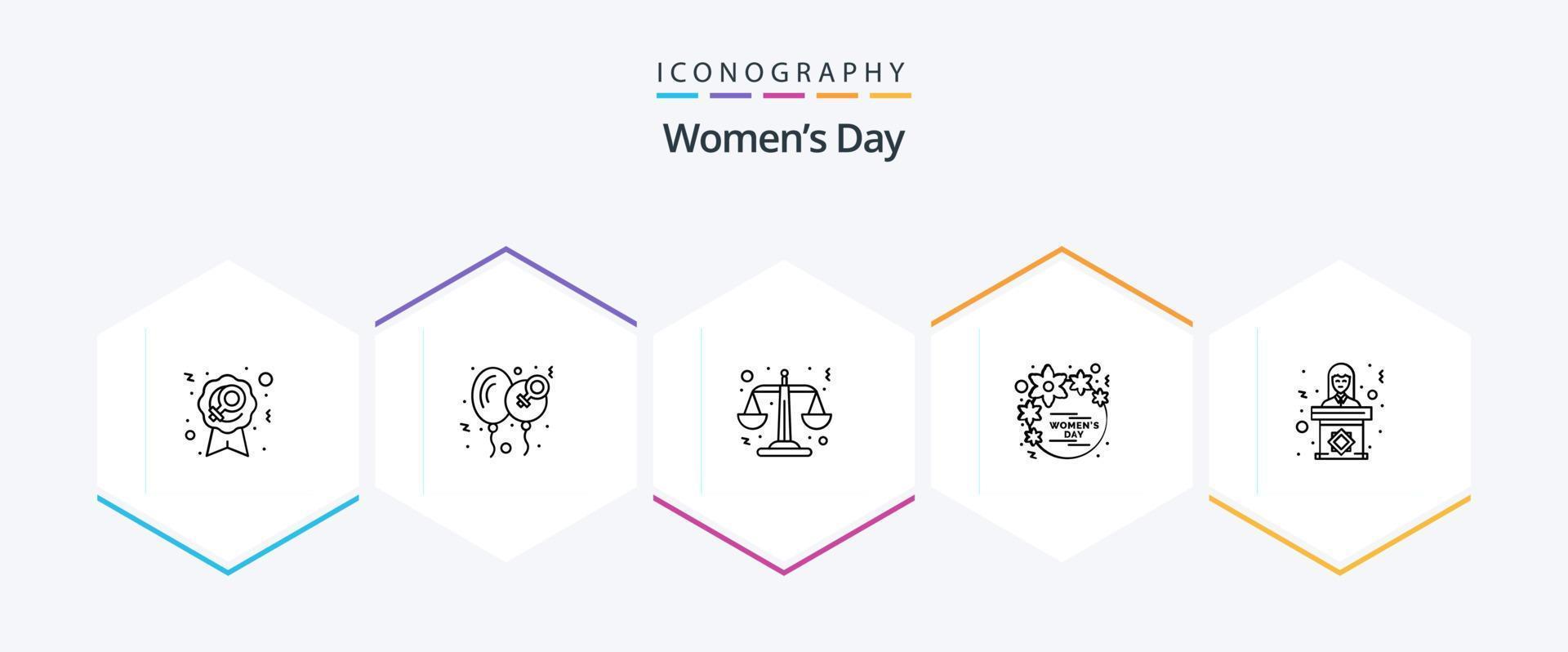 vrouwen dag 25 lijn icoon pak inclusief politicus. Dames. Dames. geschenk. dag vector