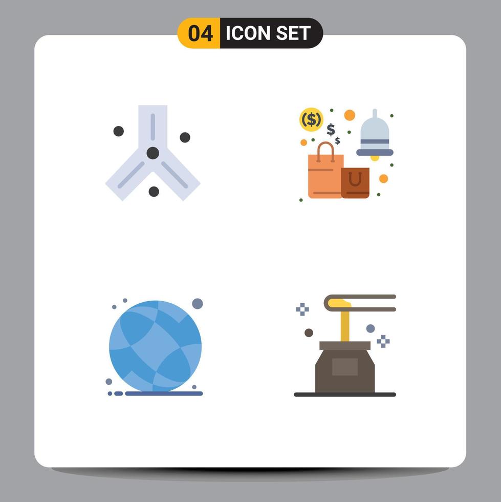 vlak icoon pak van 4 universeel symbolen van biologie wereld wereldbol wetenschap uitverkoop online bewerkbare vector ontwerp elementen