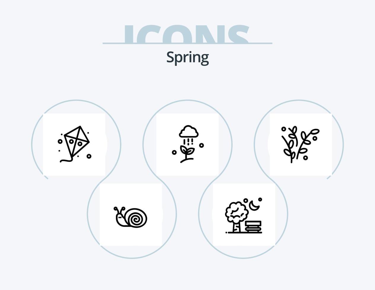 voorjaar lijn icoon pak 5 icoon ontwerp. ei. de lente. bloem. datum. kalender vector