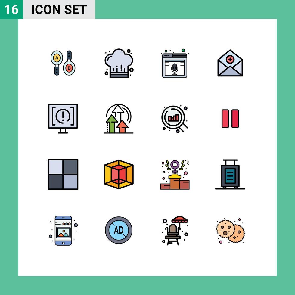 16 creatief pictogrammen modern tekens en symbolen van e-mail mail internet toevoegen web bewerkbare creatief vector ontwerp elementen