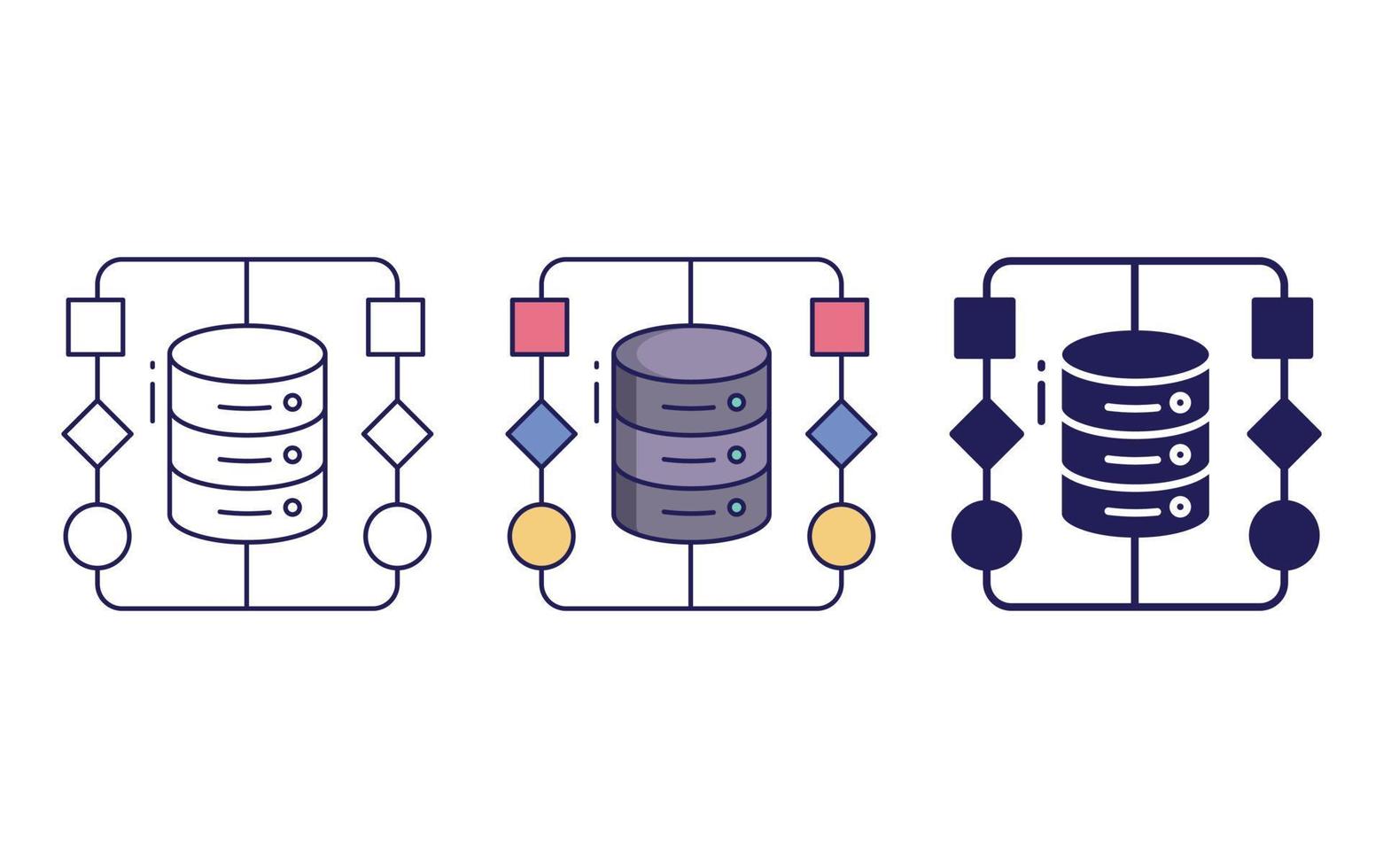 databank algoritme icoon vector