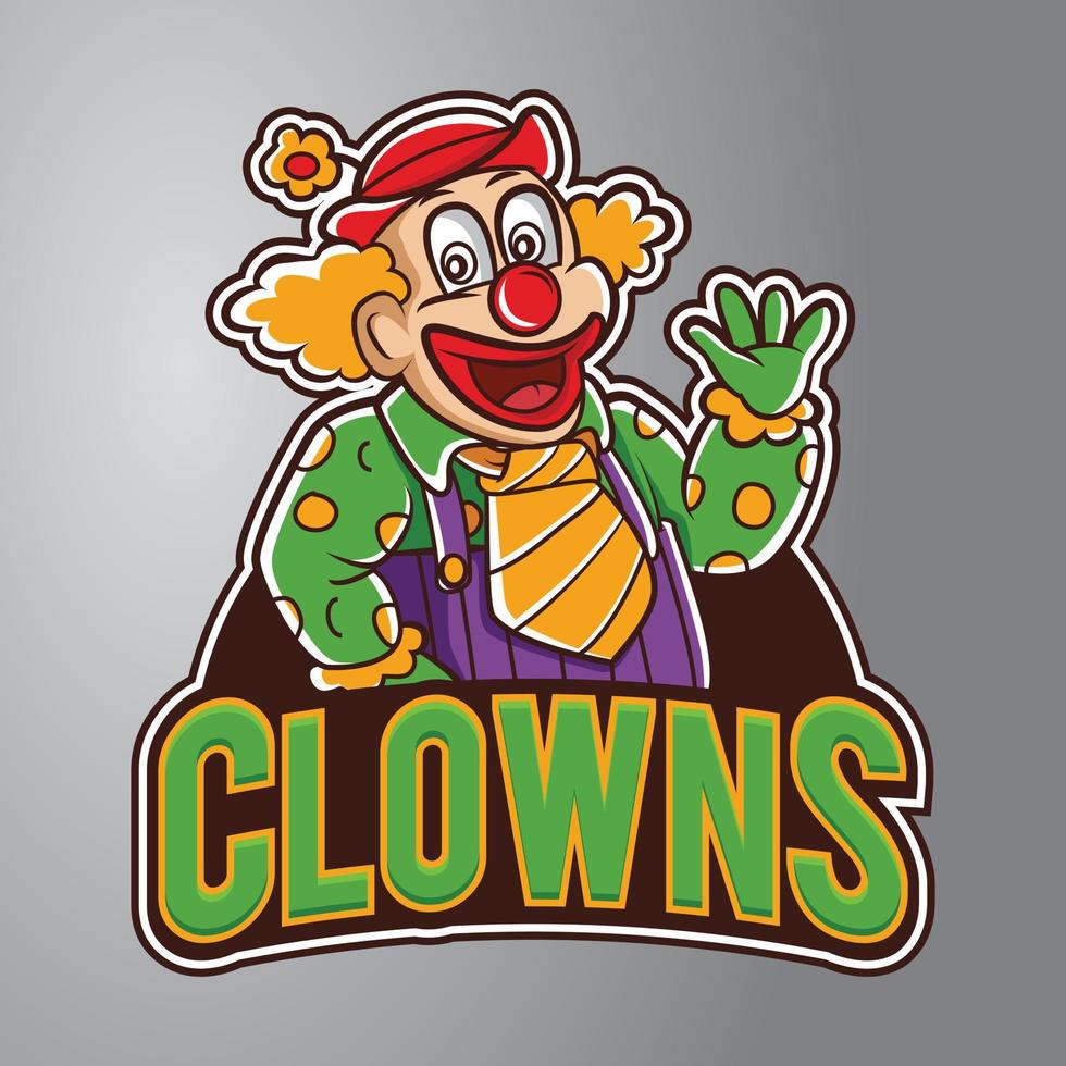 clown mascotte logo vector