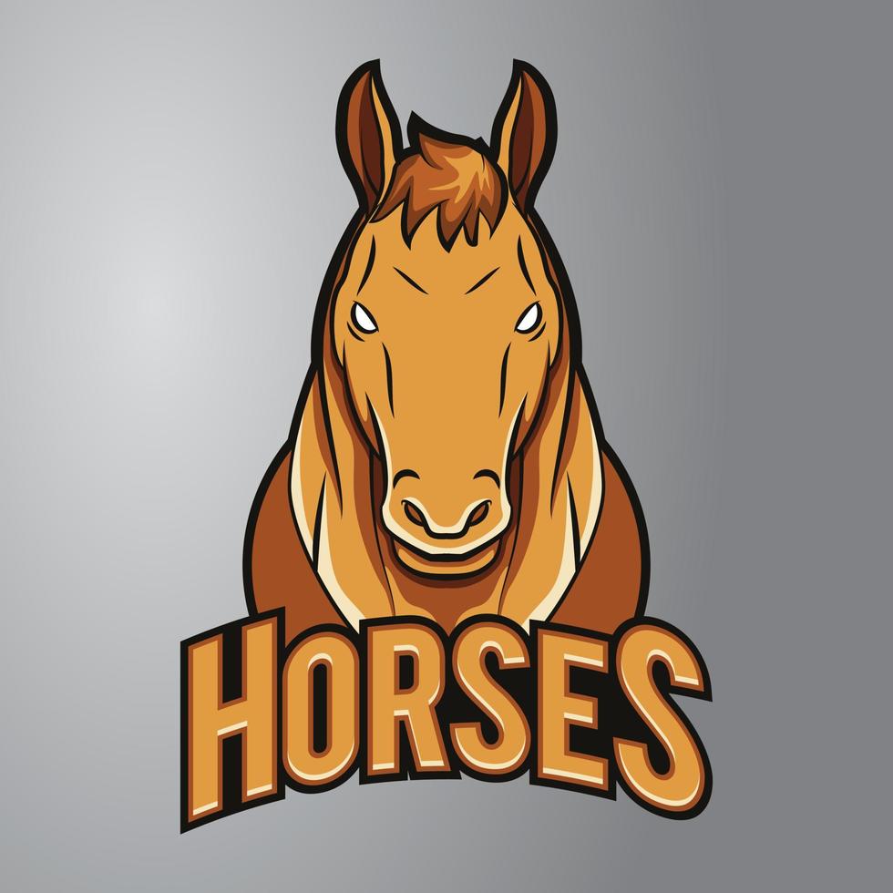 paardenhoofd mascotte logo vector