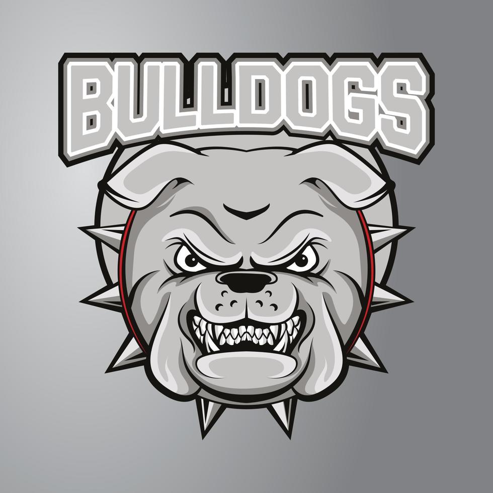 bulldog hoofd mascotte logo vector