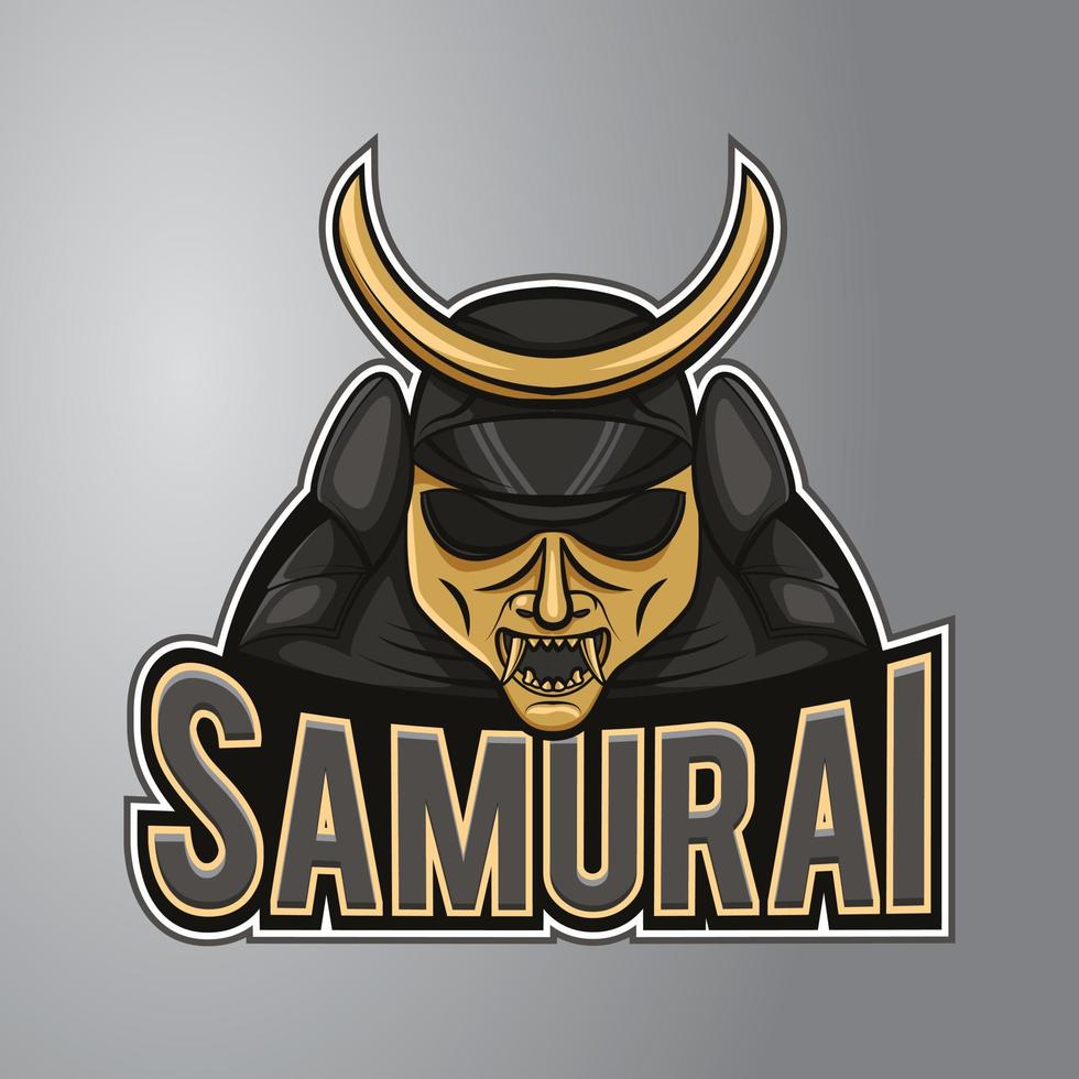 samurai mascotte logo vector