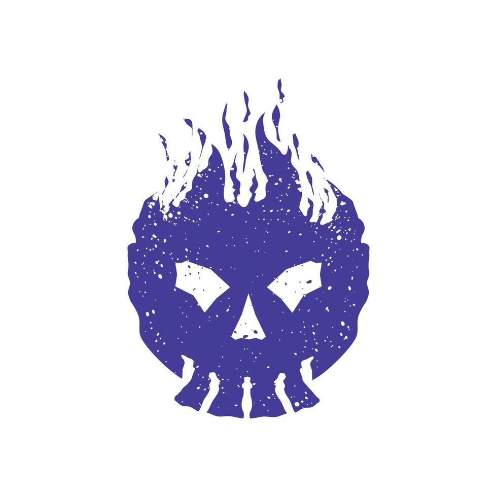 abstract grunge schedel vector ontwerp met minimalistische stijl, skelet vector kan worden gebruik voor logo, icoon of kleding