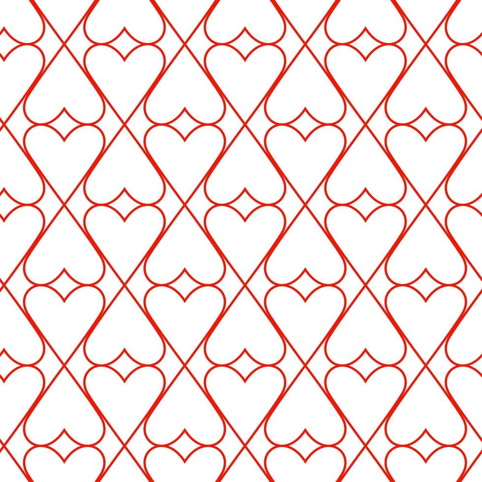 naadloos patroon van rood schets harten. romantisch ontwerp voor valentijnsdag dag, moeders dag viering, groet kaart, huis, baby douche, kinderkamer decor, scrapbooken, papier ambacht textiel, afdrukken. vector