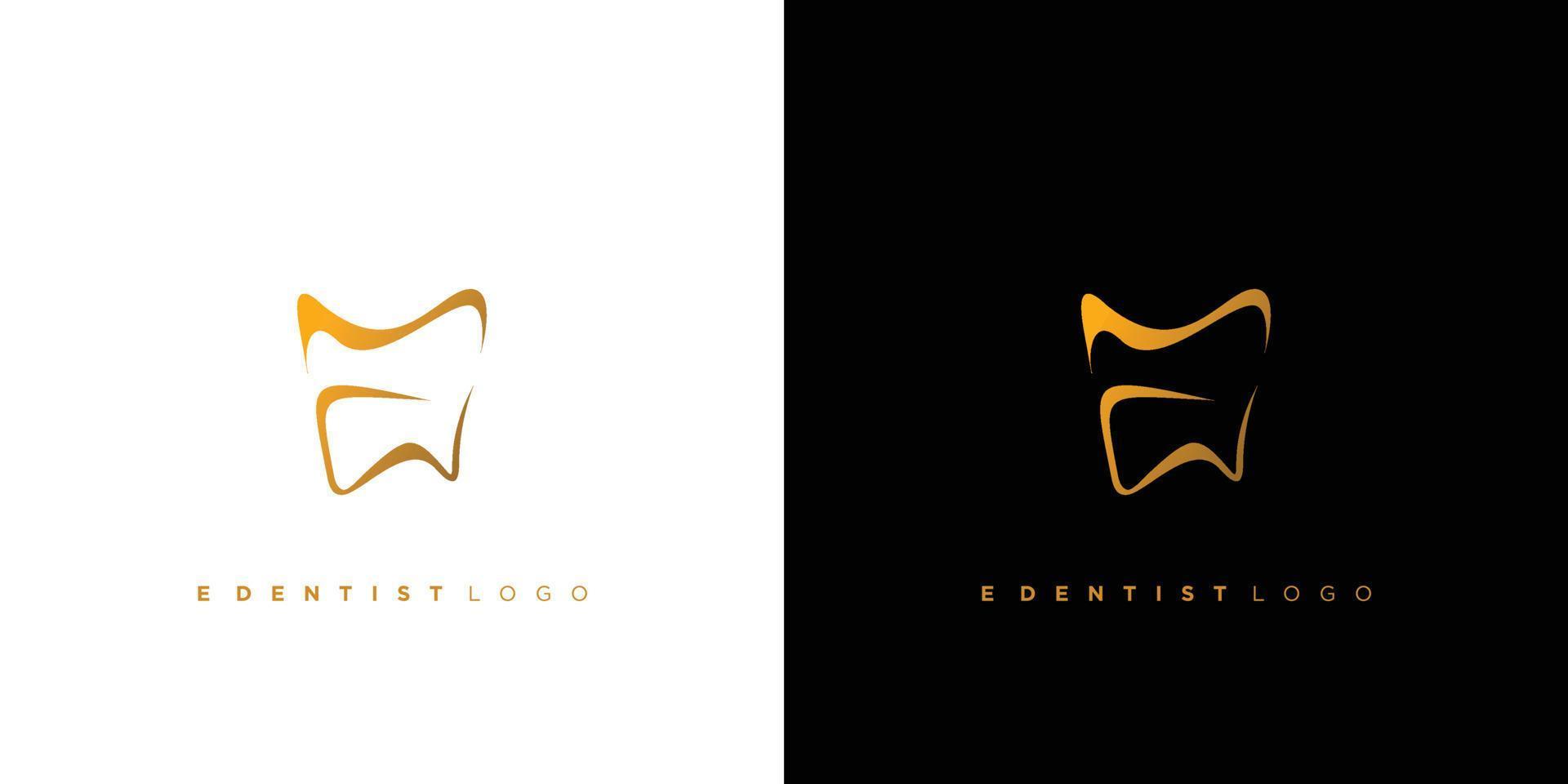 e brief tand logo ontwerp is uniek en aantrekkelijk vector
