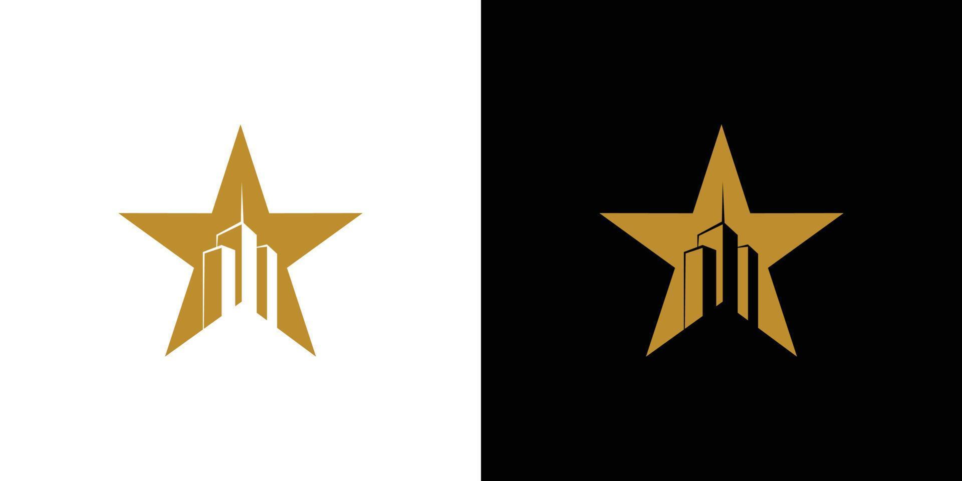 de stad ster logo ontwerp is modern en uniek vector