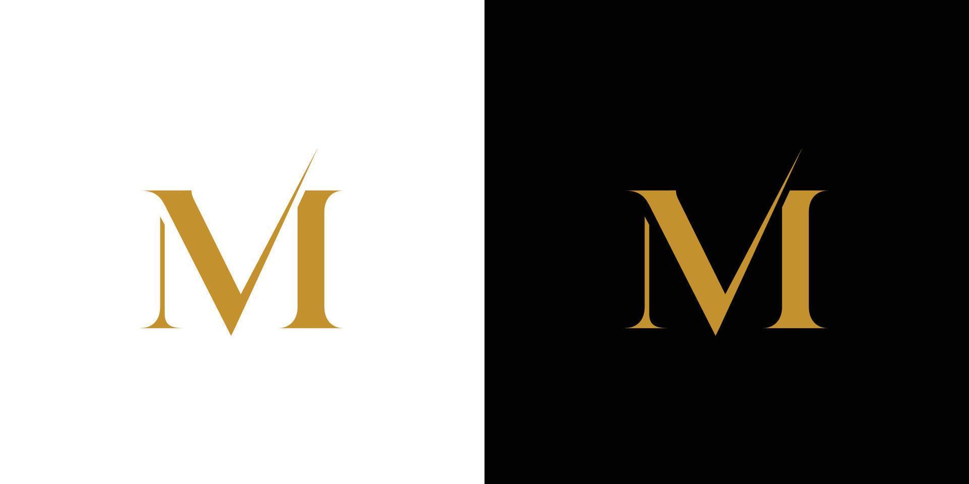 de initialen logo brief mv is elegant en luxueus ontwerp vector