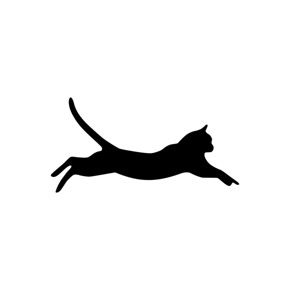 jumping kat silhouet illustratie voor logo of grafisch ontwerp element. vector illustratie