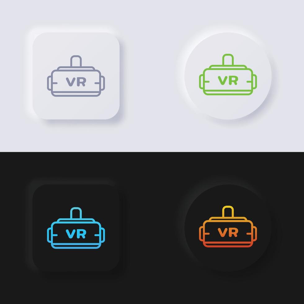 vr bril icoon set, veelkleurig neumorfisme knop zacht ui ontwerp voor web ontwerp, toepassing ui en meer, knop, vector. vector