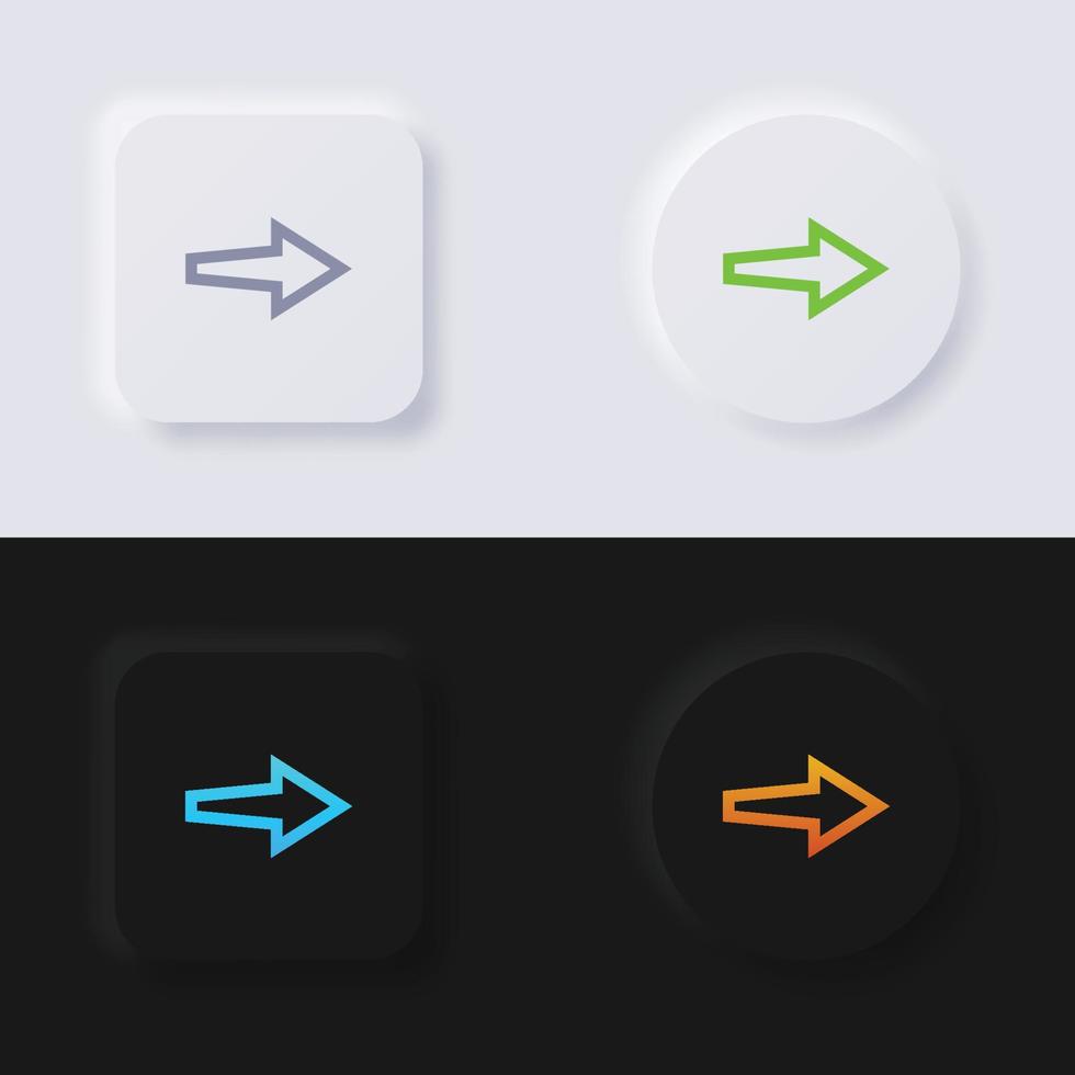 pijl icoon set, veelkleurig neumorfisme knop zacht ui ontwerp voor web ontwerp, toepassing ui en meer, knop, vector. vector