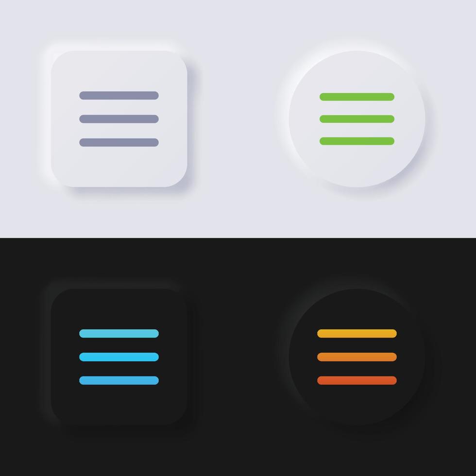 instelling symbool of controle icoon set, veelkleurig neumorfisme knop zacht ui ontwerp voor web ontwerp, toepassing ui en meer, knop, vector. vector