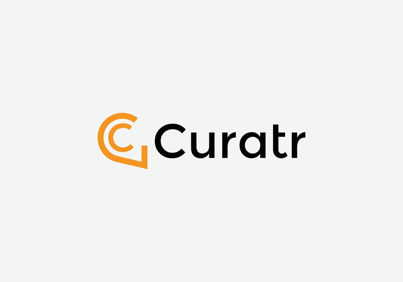 curator abstrct c brief modern embleem plaats logo ontwerp vector