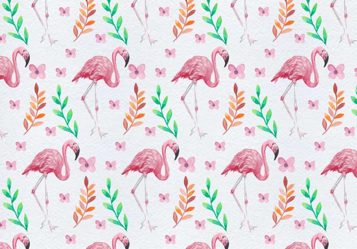 Gratis geschilderde Flamingo bloem vector patroon