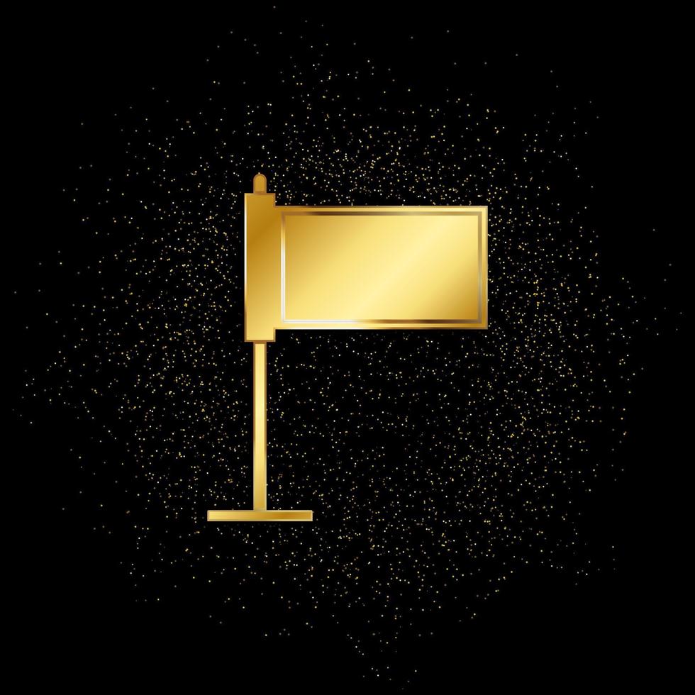 straat aanplakbord goud icoon. vector illustratie van gouden deeltje achtergrond. goud vector icoon