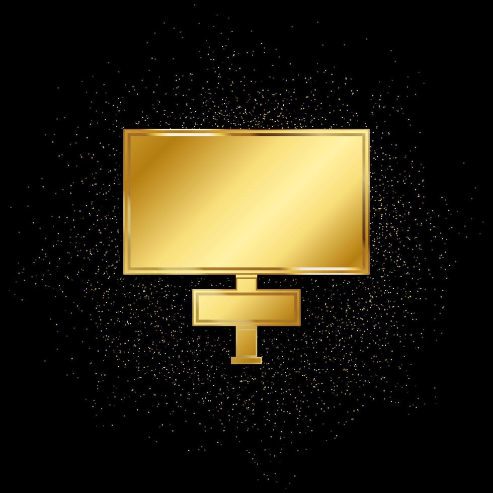 straat aanplakbord goud icoon. vector illustratie van gouden deeltje achtergrond. goud vector icoon