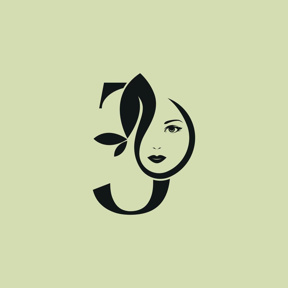 vector illustratie van monogram schoonheid logo brief j