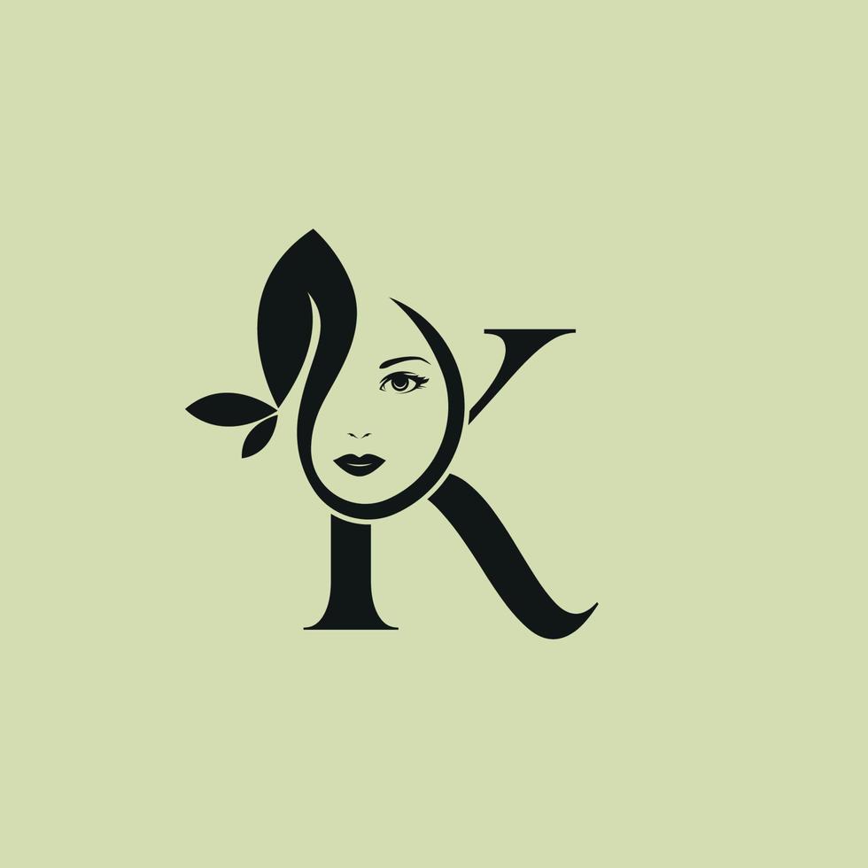 vector illustratie van monogram schoonheid logo brief k
