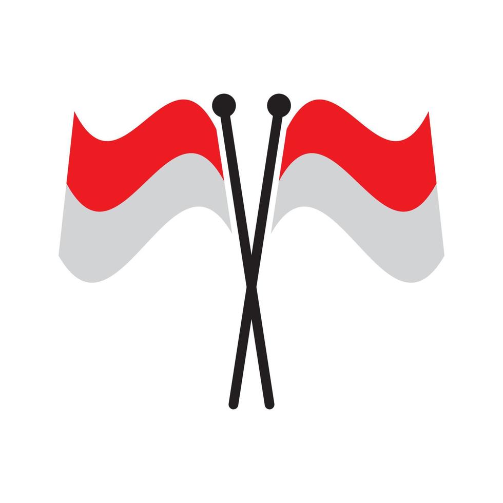 republiek van Indonesië vlag pictogram, vector illustratie logo ontwerp.