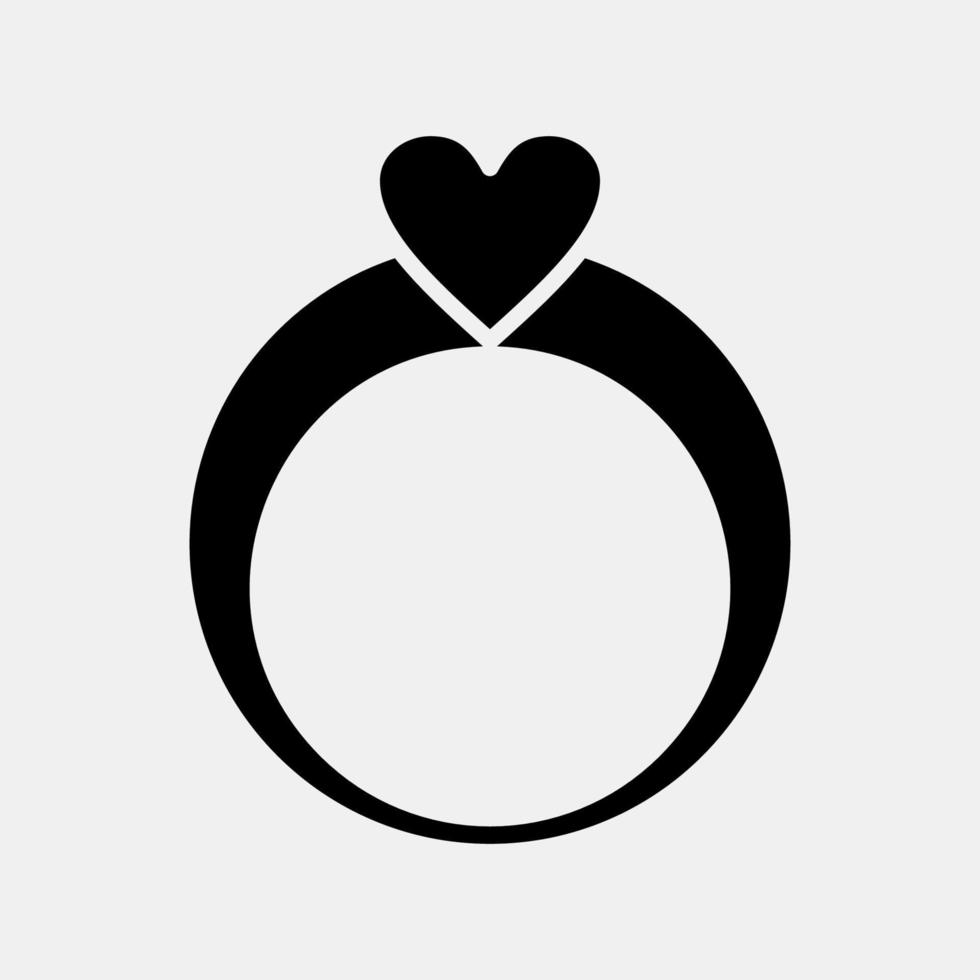 icoon ring. Valentijn dag viering elementen. pictogrammen in glyph stijl. mooi zo voor afdrukken, affiches, logo, partij decoratie, groet kaart, enz. vector