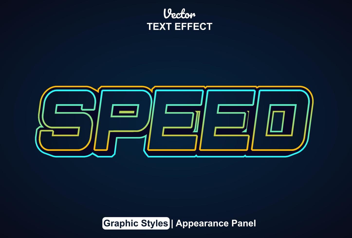snelheid tekst effect met grafisch stijl en bewerkbaar. vector