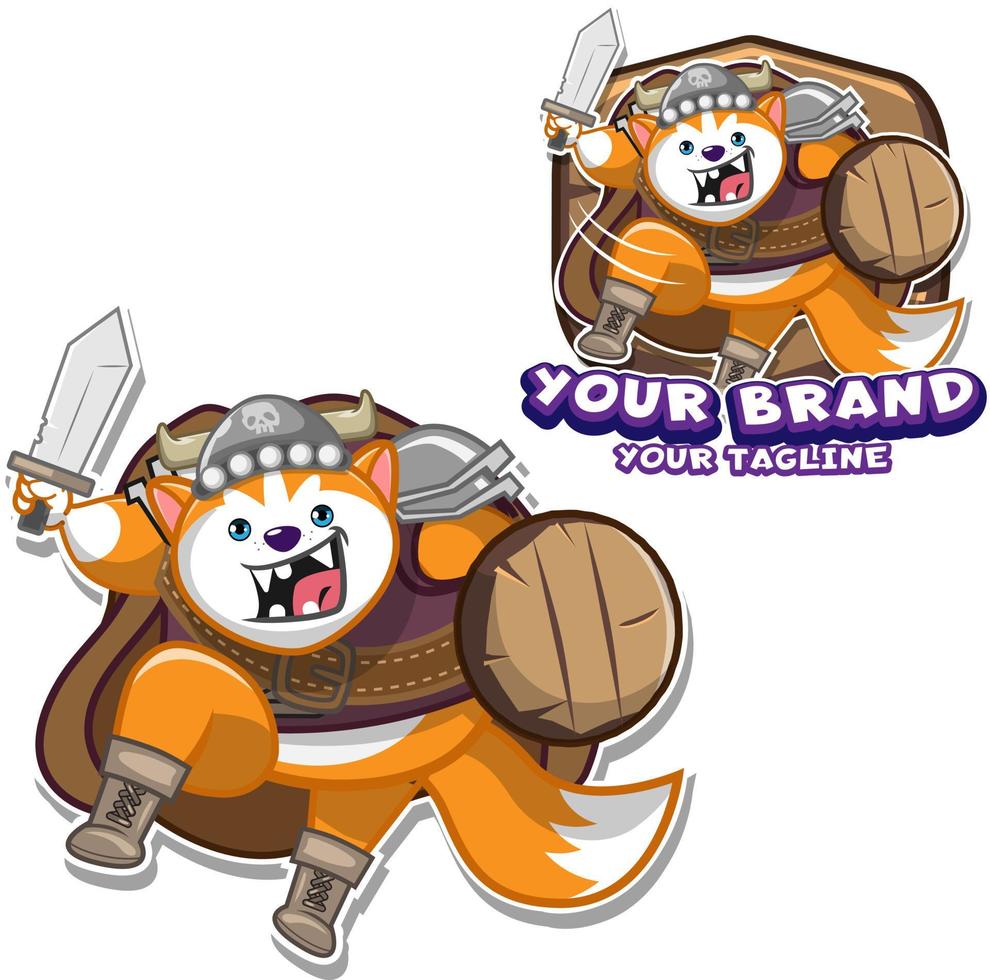 viking vos mascotte logo sjabloon vector