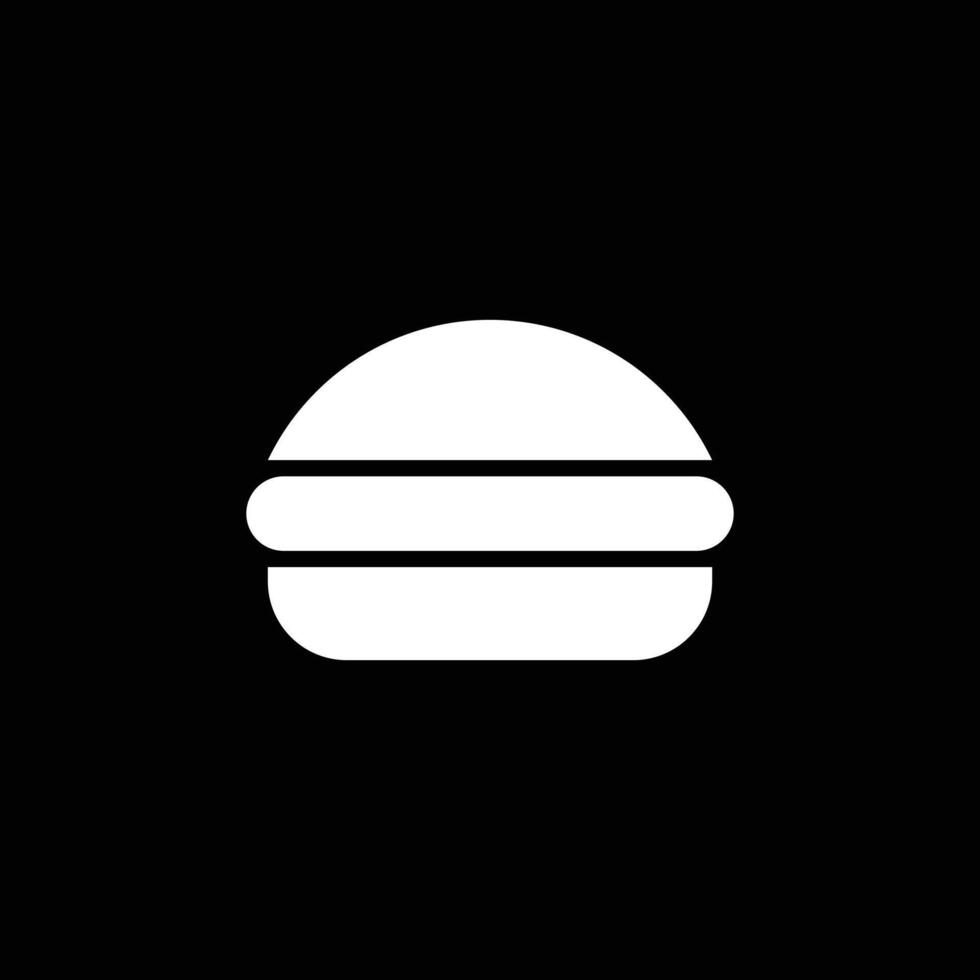 eps10 wit vector kip hamburger Hamburger abstract solide kunst icoon of logo geïsoleerd Aan zwart achtergrond. snel voedsel symbool in een gemakkelijk vlak modieus modern stijl voor uw website ontwerp, en mobiel app