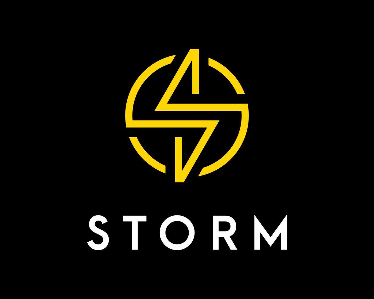 brief s bliksem elektrisch storm energie donder macht elektriciteit cirkel ronde vector logo ontwerp