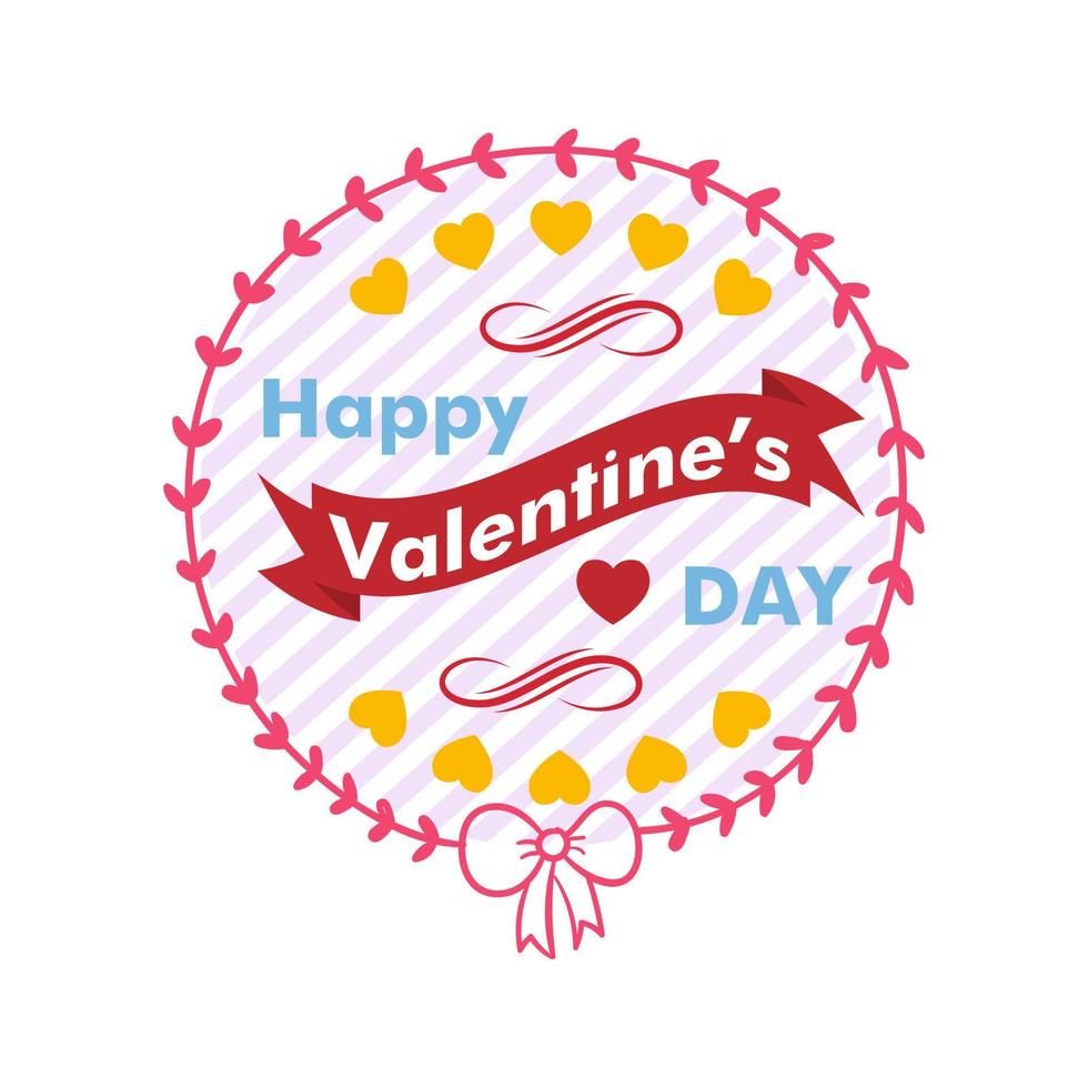 gelukkig valentijnsdag dag gemakkelijk ontwerp voor sociaal media sjabloon. vector illustratie