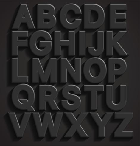 Vector zwart 3d lettertype