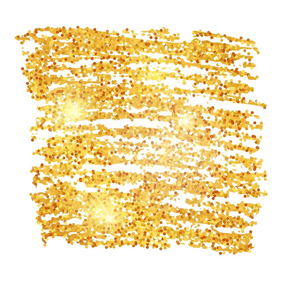 gouden verf glinsterende backdrop Aan een wit achtergrond. achtergrond met goud sparkles en schitteren effect. leeg ruimte voor uw tekst. vector illustratie