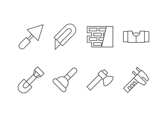 Handgemaakt, doe-het-zelf, Bricolage Tools Set Icon vector