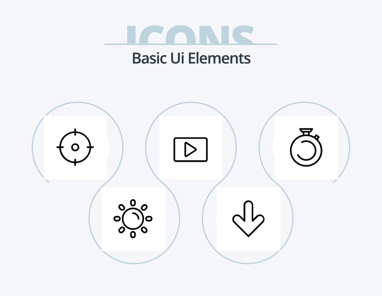 eenvoudig ui elementen lijn icoon pak 5 icoon ontwerp. licht. doel. pijl. doel. boogschutter vector