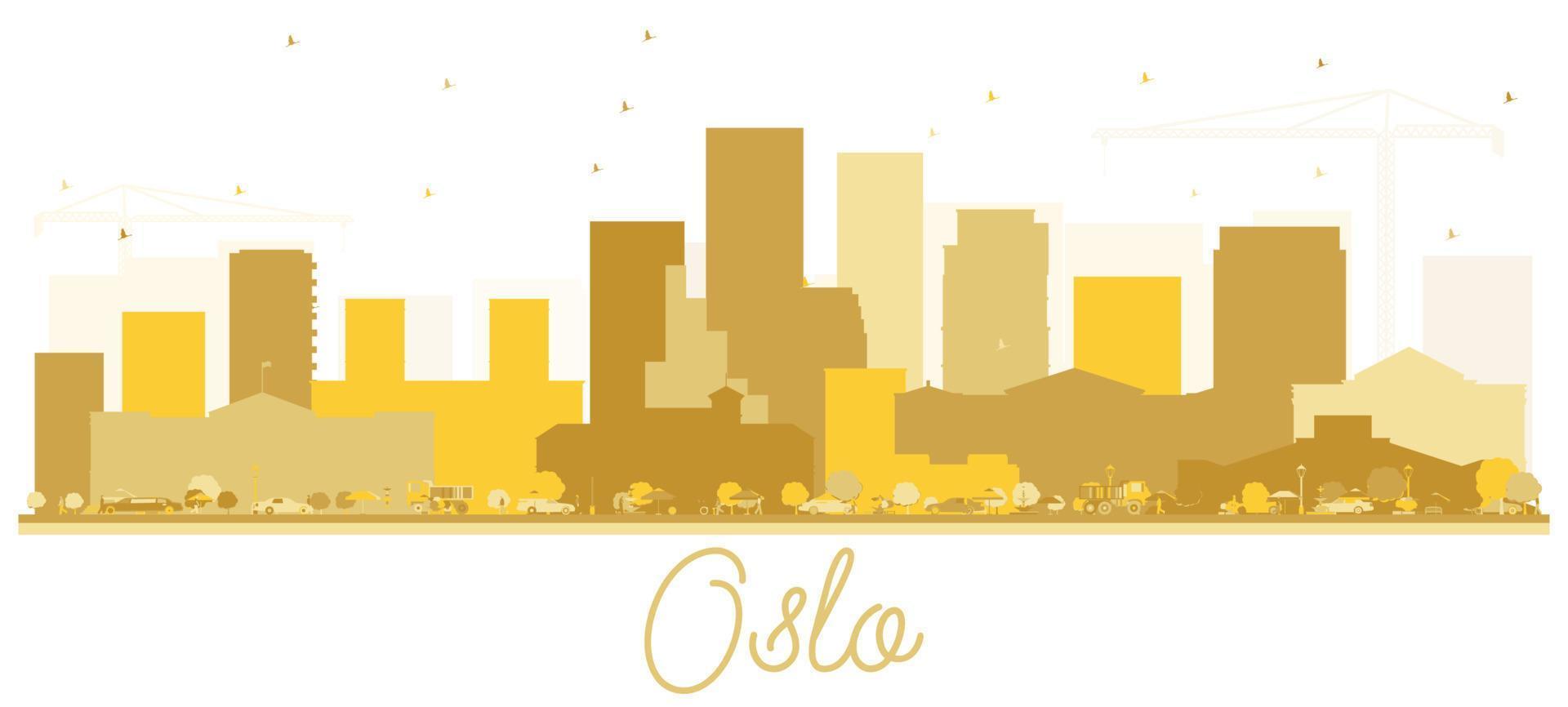 Oslo Noorwegen horizon gouden silhouet. vector
