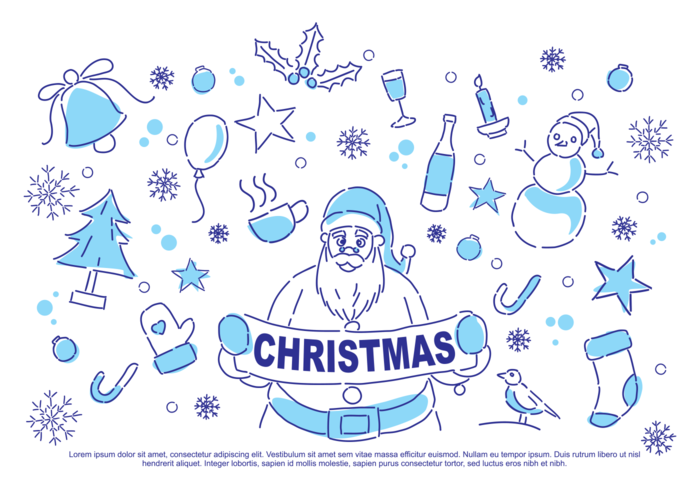 Kerst Doodle Vector Illustratie