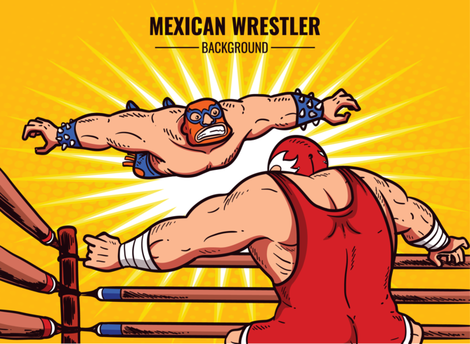 Mexicaanse worstelaar Cartoon afbeelding vector