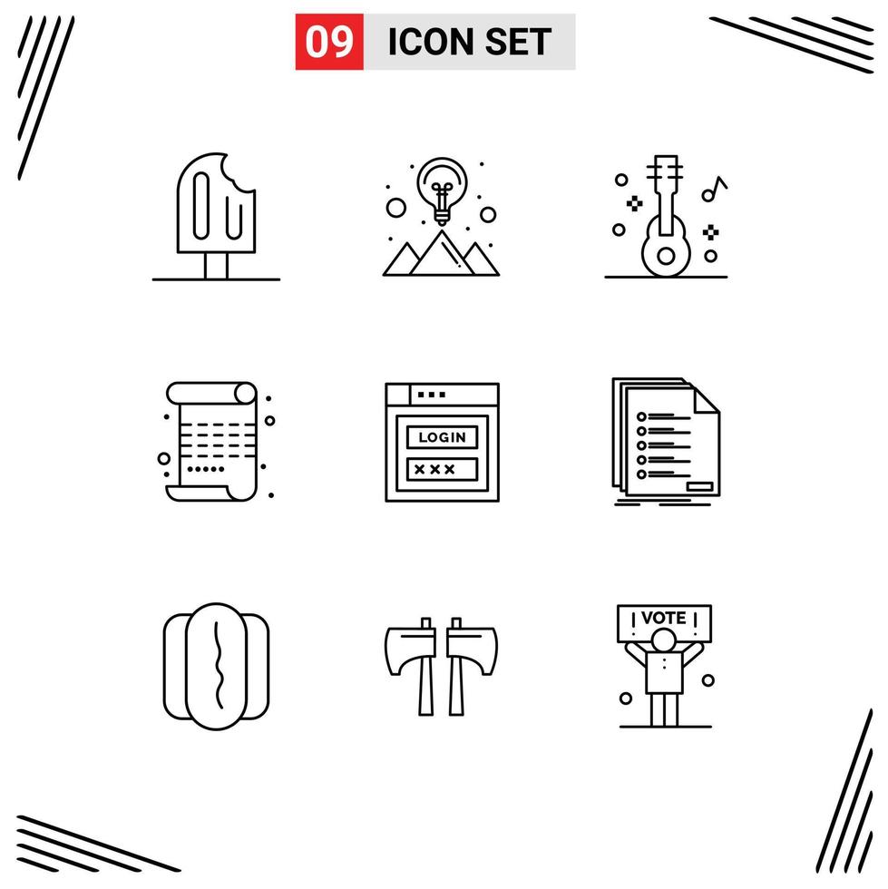 schets pak van 9 universeel symbolen van internet kunsten strategie oplossing kunst partij bewerkbare vector ontwerp elementen