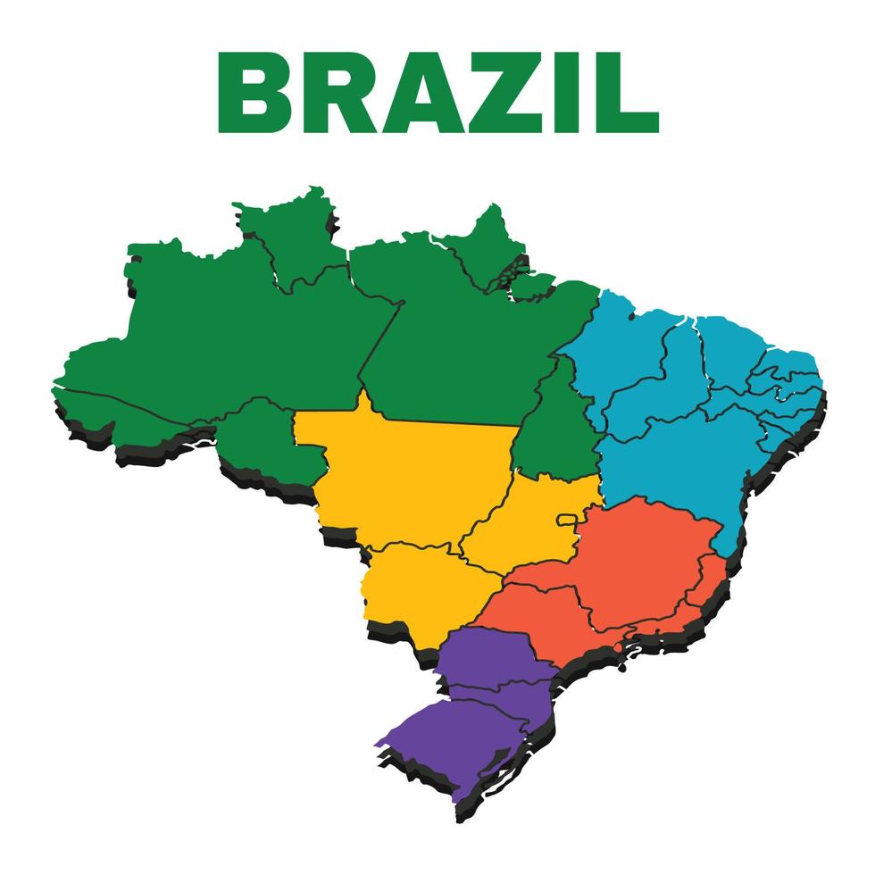 kaart Brazilië vector mooi hoor poster