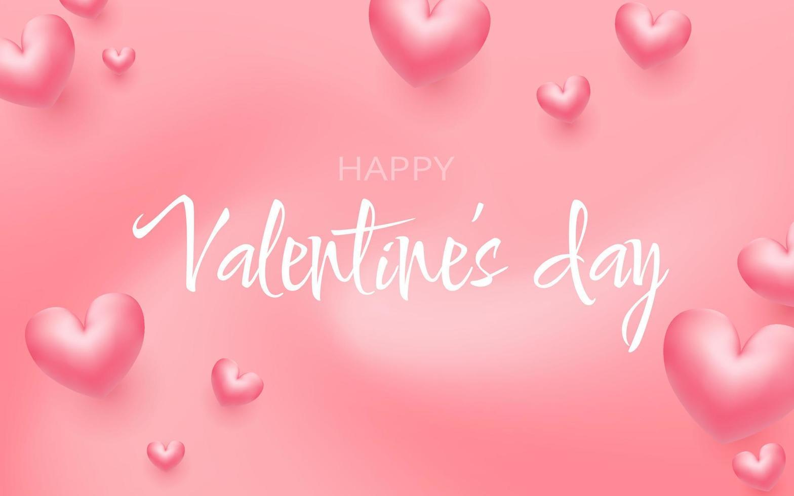 valentijnsdag dag uitverkoop roze romantisch achtergrond met 3d ballon harten. realistisch 3d ontwerp. vector illustratie. romantisch samenstelling. vector illustratie voor website, affiches, advertenties, bonnen, Promotie.