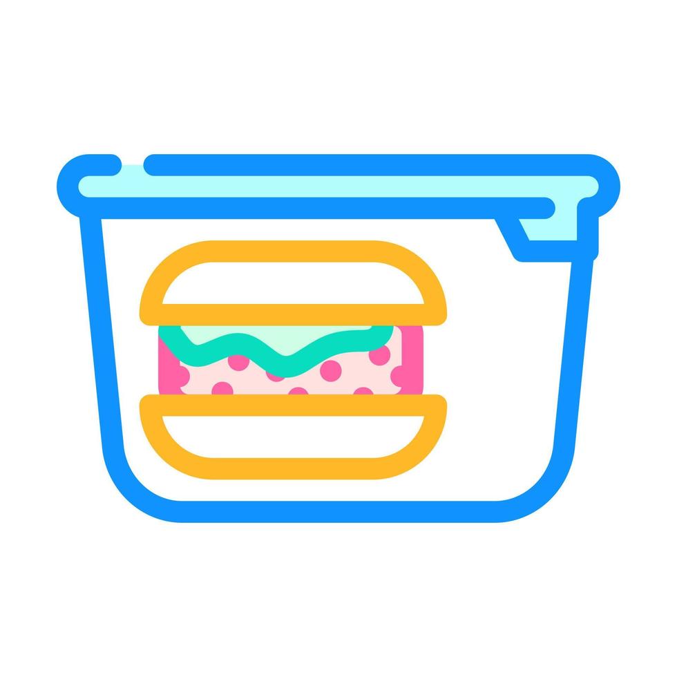 Hamburger lunchbox kleur icoon vector illustratie kleur