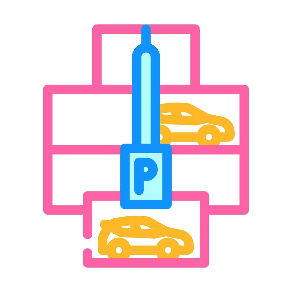 meerdere niveaus parkeren kleur icoon vector illustratie