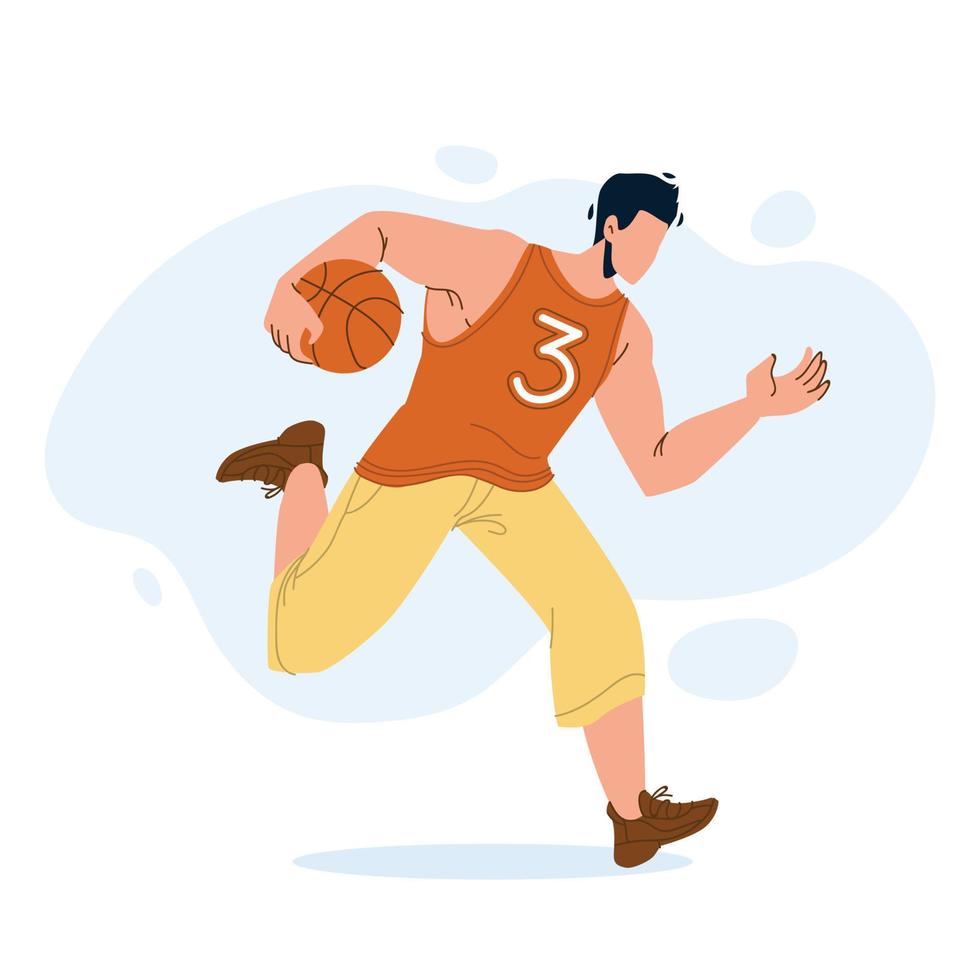 basketbal speler Mens rennen met bal vector