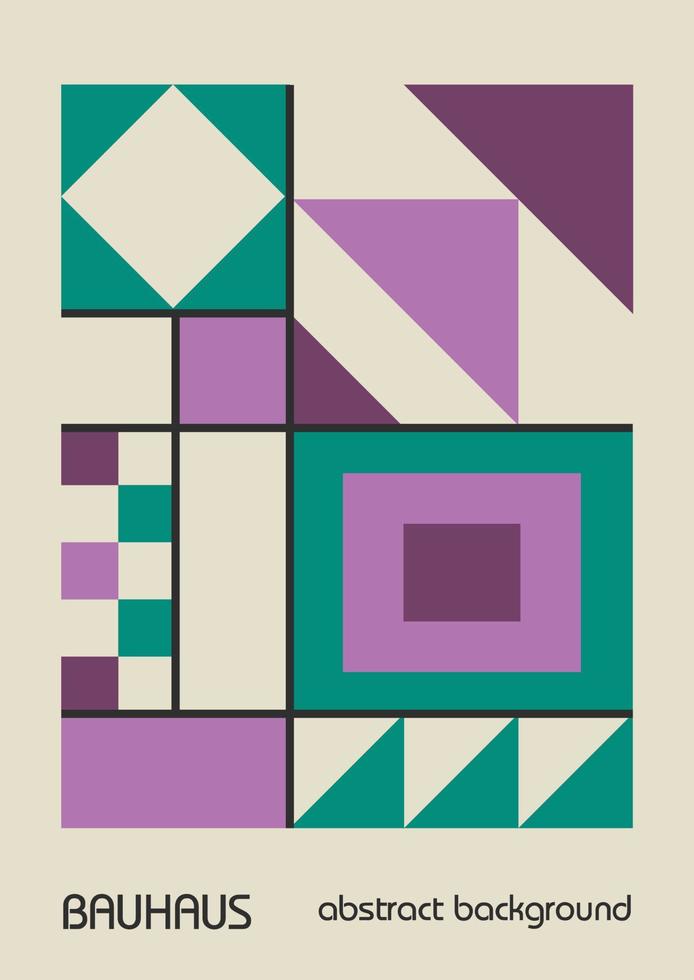 minimale vintage 20s geometrisch ontwerp posters, kunst aan de muur, sjabloon, lay-out met primitieve vormen elementen. Bauhaus retro patroon achtergrond, vector abstracte cirkel, driehoek en vierkante lijntekeningen.