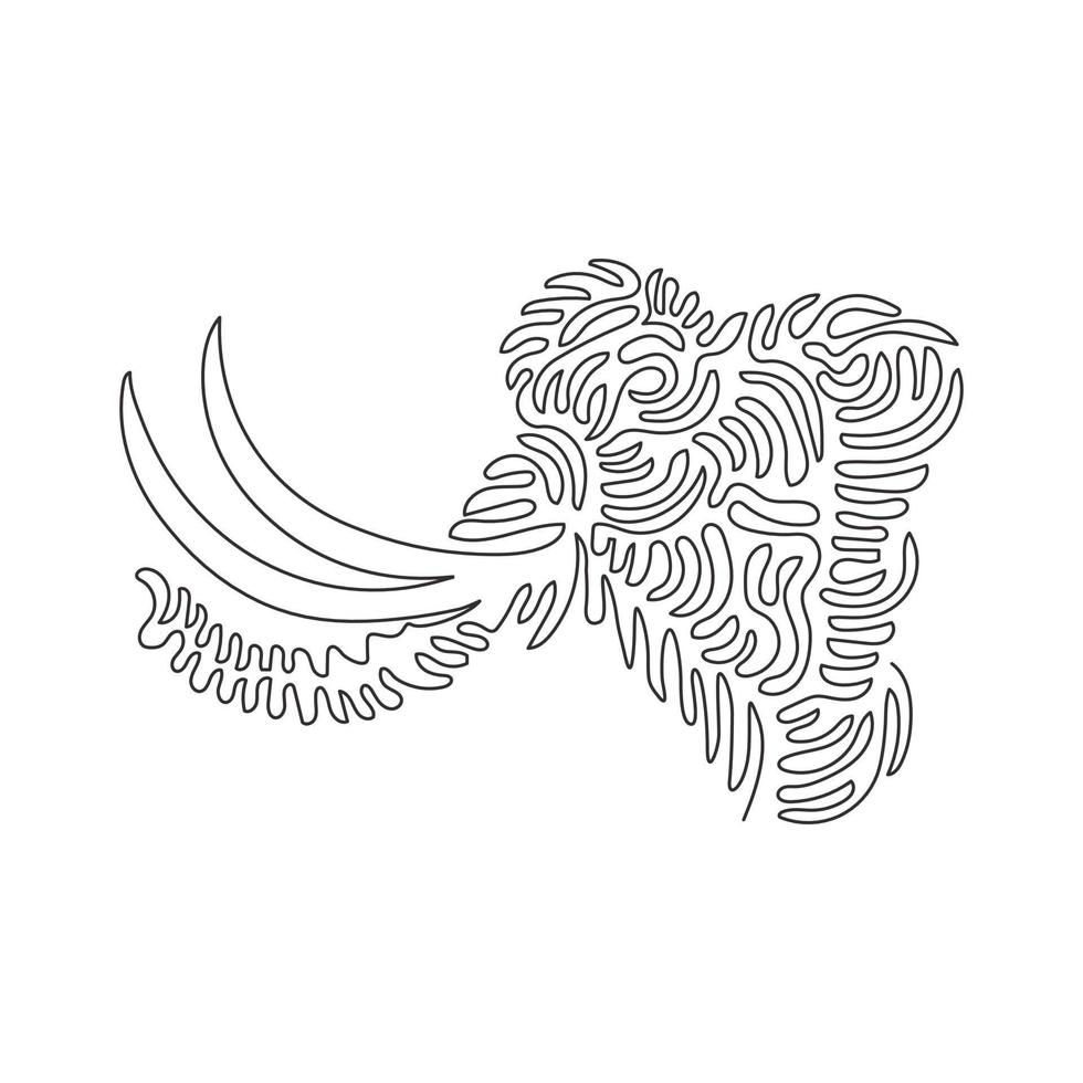 single kolken doorlopend lijn tekening van schattig mammoet- abstract kunst. doorlopend lijn trek grafisch ontwerp vector illustratie stijl van vriendelijk huiselijk dier voor icoon, minimalisme modern muur decor