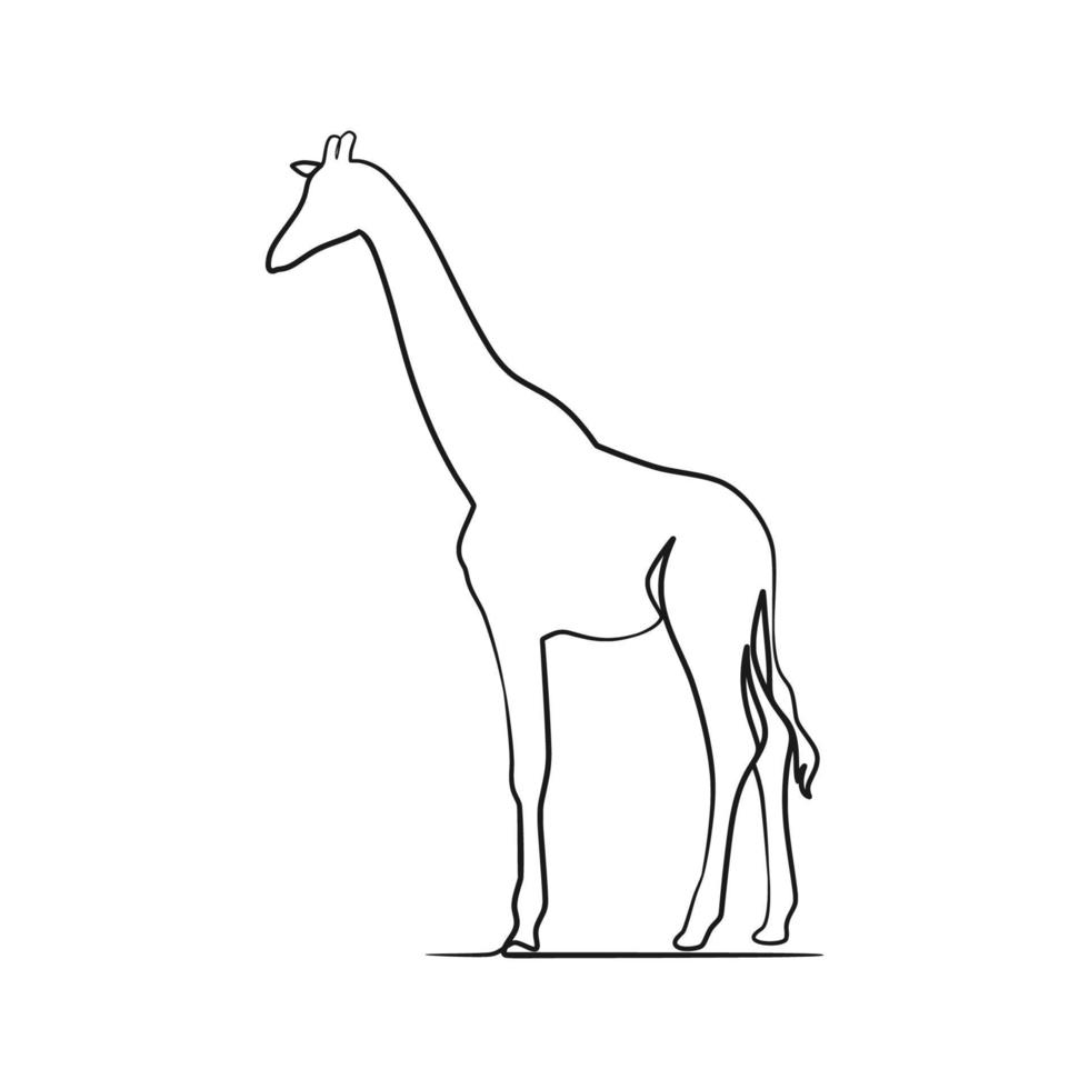 giraffe doorlopend een lijn kunst ontwerp vector