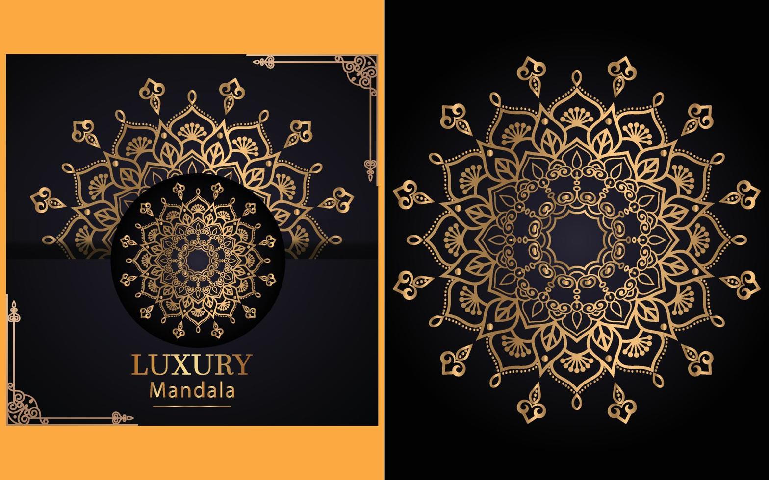 luxe sier- mandala ontwerp achtergrond in goud kleur voor jezelf vector