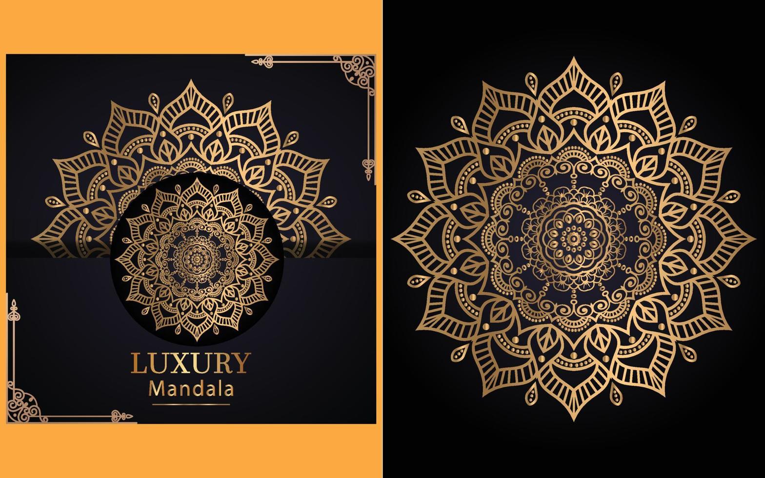 luxe sier- mandala ontwerp achtergrond in goud kleur voor jezelf vector